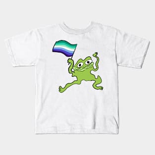 Gay Pride Froggy (Blue) Kids T-Shirt